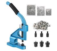 BOOMSTART Occhiellatrice Manuale Professionale, Macchina per Occhielli Metallici 6/10/12 mm con 1500 Pezzi Argento per Teloni PVC, Tessuti, Borsa