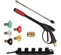 BOOMSTART Potente Idropulitrice Spruzzo Set, Lancia Ad Alta Pressione Acqua Pistola idropulitrice, 18.5 Pollici Diritte Wand Asta di Prolunga M22 Fittings Un con 5 Ugelli, 2800 Psi