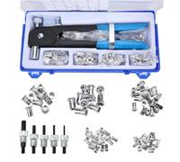 BOOMSTART Rivettatrice Inserti Filettati Kit, 86Pz M3 M4 M5 M6 M8 Rivetti Filettati con Pinza, Manuale Rivettatrice Dadi Filettati per Riparazione Auto