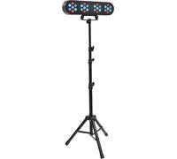 BoomTone DJ D-Tiene Set di luci multicolore Disco Club DJ, 28 LED RGB da 1 W, Dimmer, Kit completo di supporto. Regolabile in altezza. Programmi automatici, rilevamento del suono, telecomando in