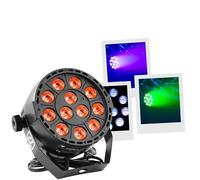 BoomTone DJ PARTY-PAR123 - Proiettore luminoso multiuso, colore nero, giochi di luce per DJ - illuminazione per feste, feste - LED RGB 3 in 1 da 3 W, angolo di proiezione di 20°, strobo, DMX, dimmer.