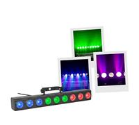 BoomToneDJ ColorBar 9x3W RGB - Barra LED RGB 9x3W con controllo DMX, telecomando IR, effetti stroboscopici, LED individuali, ideale per DJ, scene, eventi e installazioni fisse