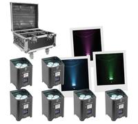 BoomToneDJ Set 6 proiettori Ezbox – Flightcase e telecomando IR inclusi – Per palcoscenico e feste