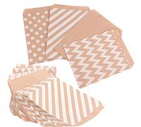 BOOMTOP 100pz Sacchetti Carta Kraft Bustine Piccoli per Confetti Caramelle Bomoniere Regalo Matrimonio Natale Festa Compleanno Battesimo Calendario Avvento (13 x 16.5+1.5 cm)