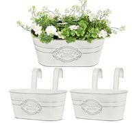 BOOMTOP 2pz Vasi Pensili Metallo da Appendere con Gancio Vintage Rettangolare Portafiori Vasi di Fiori da Appendere Fioriera Sospesa Metallo Decorazione Interna Esterna Giardino Balcone Casa