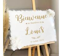 BOOMTOP 8 Fogli Adesivi per Battesimo BIENVENUE au Baptême de in Francese