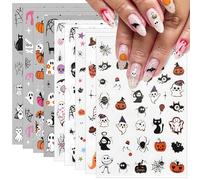 BOOMTOP 9 Fogli Adesivi per Unghie Halloween Stickers Autoadesivi Unghie Nail Art Adesivi per Decorazione Unghie Disegni Halloween