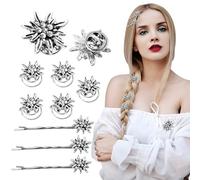 BOOMTOP 9pz Accessori Fiore Edelweiss Clip per Capelli Fermagli Spirali per Capelli Spille Fiore di Edelweiss per Decorazione Capelli Donna Ragazza Matrimonio Festa Oktoberfest