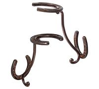 Boone Set di 2 supporti decorativi da parete per cappelli da cowboy, in ferro resistente, kit fai da te per cappelli, cappotti e chiavi, ganci rustici a ferro di cavallo per riporre ed esporre