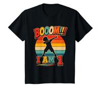 Booom I Am 1 1st Birthday Dabbing Boy Retro Maglietta
