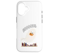 BOOOOks - Divertente libro d'amore, motivo: fantasma di Halloween Custodia per iPhone 16