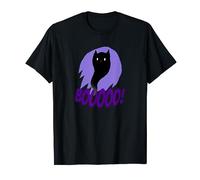 BOOOOO Halloween Ghost Cat Purple Halloween Maglietta