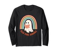 Boooooks Cute Ghost Rainbow Halloween Maglia a Manica