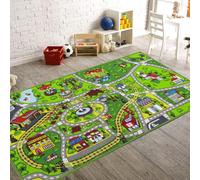 Booooom Jackson Tappeto per Macchinine con Stradale 80x150cm,Tappeto Bambini Gioco con Retro Antiscivolo,Tappeti Cameretta,Tappeti di Zona