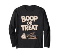 Boop or Treat Divertente Bassotto Fantasma Gioco di Parole Maglia a Manica