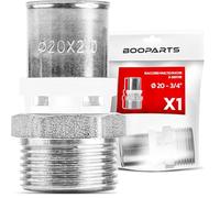 BOOPARTS - 1 Pezzo - Manicotto a Pressare Ø20mm (20x2) Filetto Maschio 3/4" (20/27) | Raccordo Diritto Profilo TH in Ottone Nichelato | Connessione a Collettori/Valvole Principali