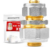 BOOPARTS - 1 Pezzo - Raccordo a Compressione Multistrato Ø20-Ø16 | Manicotto Riduttore Dritto 20x16 a Vite | Giunzione Tubo PEX-AL-PEX Senza Pinza