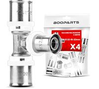 BOOPARTS - 4 pezzi pressfitting a T ridotti 20 - 16 - 20 mm - Tubo composito multistrato in ottone - Raccordo a pressione per impianto idraulico, riscaldamento, acqua potabile e ristrutturazione