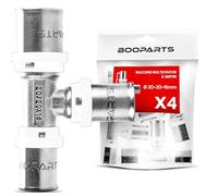 BOOPARTS - 4 pezzi - raccordo multistrato 20-20-16 a crimpare contorno TH - Tee multistrato ridotto a crimpare - raccordo idraulico per tubo multistrato 20 e 16
