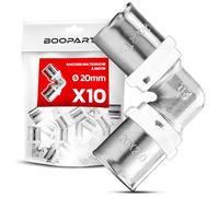 BOOPARTS - Set 10 Pezzi - Gomito a Pressare 90° Ø20mm (20x20) per Tubo Multistrato | Raccordo Curva Profilo TH in Ottone Nichelato | Impianti Idraulici e Riscaldamento