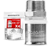 BOOPARTS - Set 4 Pezzi - Manicotto a Pressare Ø26mm (26x3) Filetto Maschio 3/4" (20/27) | Raccordo Diritto Profilo TH in Ottone Nichelato | Connessione a Collettori/Valvole Principali
