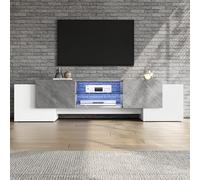 boorbin 180 x 40 x 46,5 cm, semplice mobile TV bianco e grigio, adatto per armadi TV da soggiorno con TV da 60/65/70 pollici