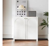 boorbin Credenza, cassettiera, armadietto a 2 ante, alta, cabina a pavimento, bianco panna, dimensioni: 80 x 40 x 80 cm