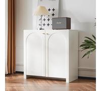 boorbin Credenza, Cassettiera, Armadio a 2 ante, Highboard, Armadio da pavimento, bianco crema (80 x 40 x 80 cm)