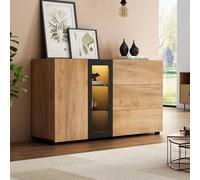 boorbin Credenza moderna, credenza a buffet, con vetro, 140 cm