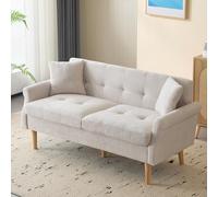 boorbin Design moderno, mobili imbottiti, tessuto ciniglia, divano doppio, divano imbottito, divano con cuscini spessi, adatto per soggiorno, camera da letto, appartamento, ecc. (beige)