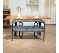 boorbin Divano doppio paio, design con schienale arrotondato, comodo, moderno, casual, tessuto di ciniglia beige, forma unica, per soggiorno, camera da letto, ufficio, soggiorno, bagno, guardaroba