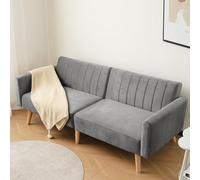 boorbin Divano letto 2 in 1, moderno divano letto minimalista, divano pieghevole multifunzionale, gambe in gomma ecologiche, schienale pieghevole a 3 scomparti (grigio scuro)