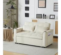 boorbin Divano letto pieghevole, divano letto multifunzione con funzione sonno, divano letto con portabevande e cuscino, adatto per soggiorno, camera da letto, appartamento home theater (beige)