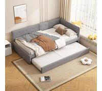 boorbin Letto giornaliero 90 x 200 cm, letto singolo (senza materasso), stile minimalista, grigio