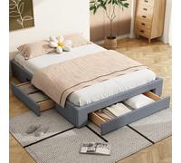 boorbin Letto piano, tre ripiani, senza testiera, colore grigio (160 x 200 cm)
