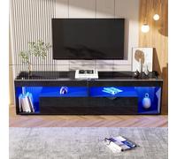 boorbin Mobile TV a LED nero lucido fino a 70 pollici, per soggiorno/camera da letto, elegante tavolo TV, design moderno