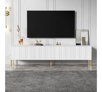 boorbin Mobile TV, armadio basso, stile semplice, design unico, adatto per soggiorno, camera da letto e ufficio, 190 x 38 x 48 cm (bianco)