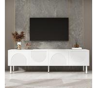 boorbin Mobile TV moderno 180 cm con vano portaoggetti, superficie opaca e gestione dei cavi, design minimalista per soggiorno, camera da letto o corridoio (180 x 40 x 52 cm)