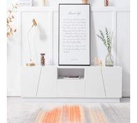 boorbin Mobile TV moderno, bianco, pannello luminoso, soggiorno e sala da pranzo, 170 cm, stile patchwork diagonale (170 x 37 x 42 cm)