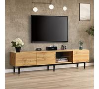 boorbin Mobile TV moderno con venature del legno, luci LED variabili, 175 (L) x 31 (W) x 41 (H) cm