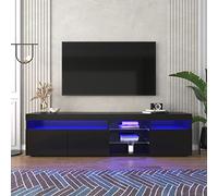 boorbin Mobile TV moderno, pannello luminoso, illuminazione a LED variabile, soggiorno e sala da pranzo, 180 cm (nero)