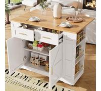 boorbin Moderna isola da cucina, armadio da cucina, armadio a buffet, carrello da pranzo con venature del legno, armadio a buffet, tavolo da pranzo multifunzionale con spazio di archiviazione