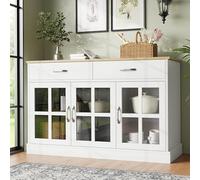 boorbin Moderna isola della cucina (102×45×92cm), armadio da cucina, armadio a buffet, carrello da pranzo con venature del legno, armadio a buffet, tavolo da pranzo multifunzionale con spazio di