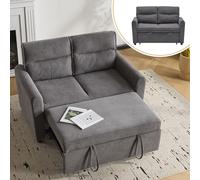 boorbin Moderno divano a 2 posti/divano letto pieghevole con funzione estraibile/schienale regolabile/include grande cuscino per schienale/salvaspazio per piccoli soggiorni (grigio anticato)