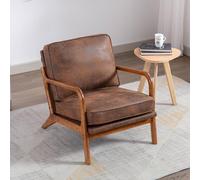 boorbin Poltrona con struttura in legno, moderna sedia d'accento, poltrona lounge per il soggiorno (caffè)