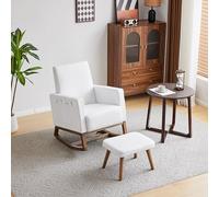 boorbin Sedia a dondolo con poggiapiedi, sedia a dondolo anteriore e posteriore, sedia a dondolo con custodia, 66,5 x 84 x 92,5 cm