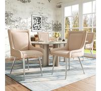 boorbin Sedia da pranzo di alta qualità in tessuto di velluto, sedia da trucco, gambe in ferro argentato, design unico, sedia leggera di lusso, regolabile (6)