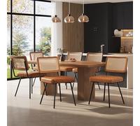 boorbin Sedia da pranzo in similpelle, sedia da pranzo in rattan, ergonomica, leggera, di lusso, stile retrò (6)