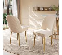 boorbin Sedie da pranzo moderne in velluto beige, gambe in metallo dorato, alla moda e confortevole, adatte per sala da pranzo, soggiorno e studio (2)