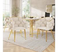 boorbin Set tavolo da pranzo (5 pezzi), 140 x 80 cm, tavolo con 4 sedie, moderno set da pranzo per cucina, sedie da pranzo con gambe in metallo dorato, motivo marmo (1 tavolo da pranzo con 4 sedie)